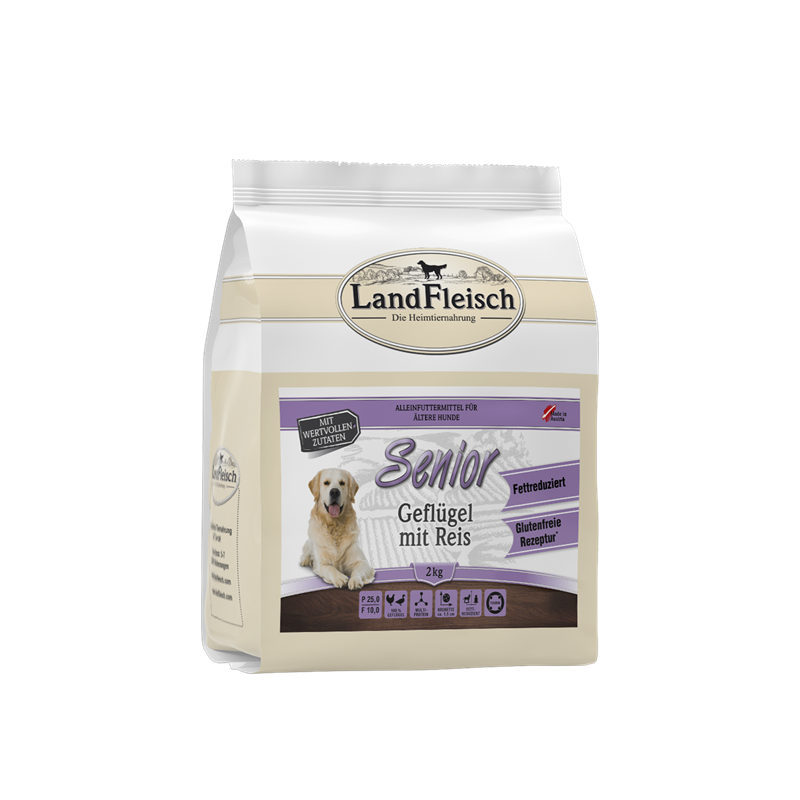 LandFleisch Dog Trocken Senior Geflügel mit Reis