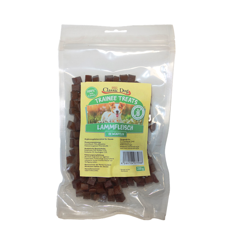 Classic Dog Snack Trainee Treats Lammfleisch in Würfeln