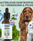 noms+ 2-in-1 Ohrfein Reinigung & Pflege für Hunde & Katzen mit kolloidalem Silber