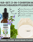 noms+ 2-in-1 Ohrfein Reinigung & Pflege für Hunde & Katzen mit kolloidalem Silber