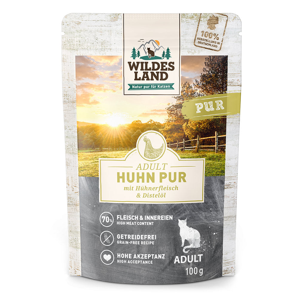 Wildes Land Katze Huhn pur+Distelöl