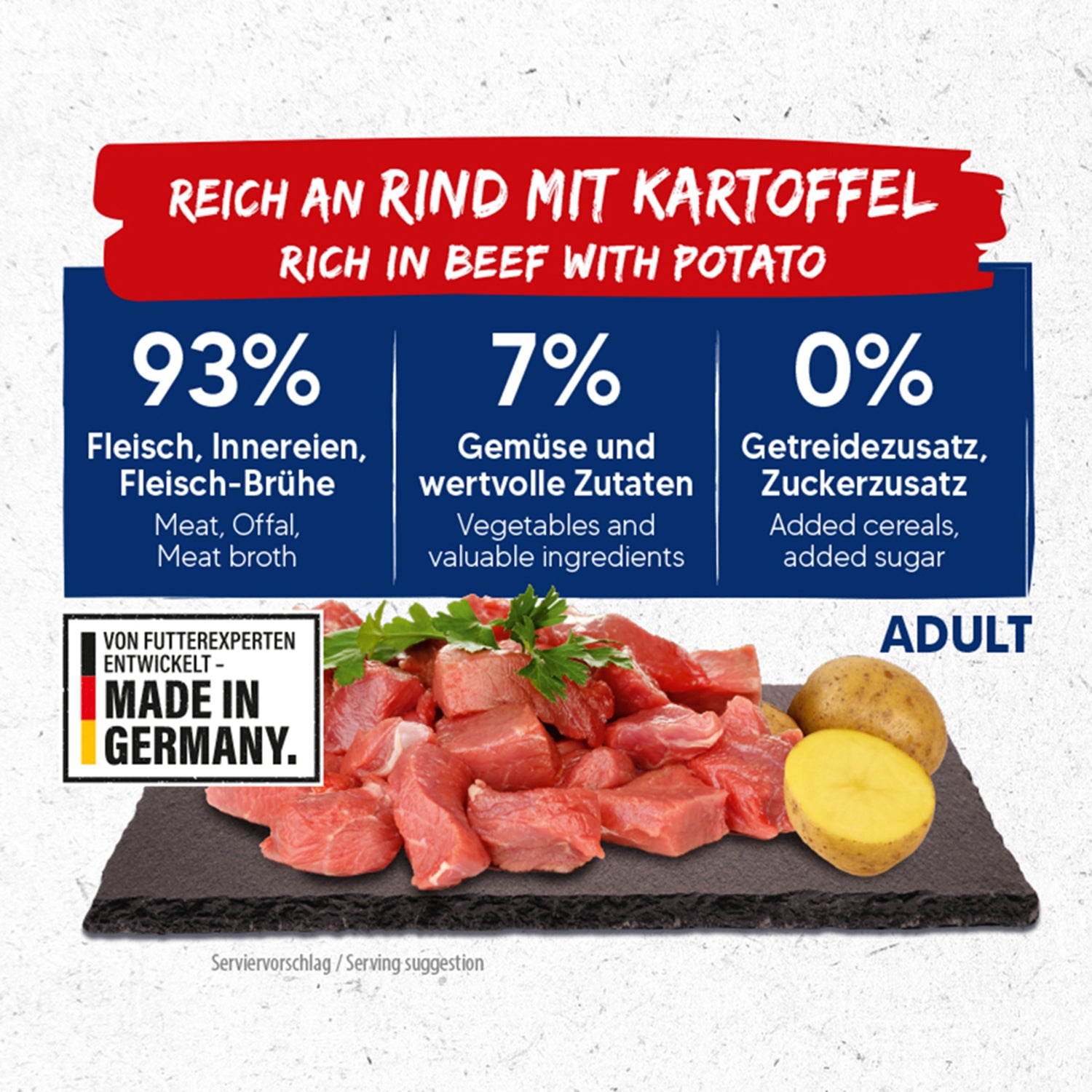 NutriQM Nassfutter M!eat Rind &amp; Kartoffel