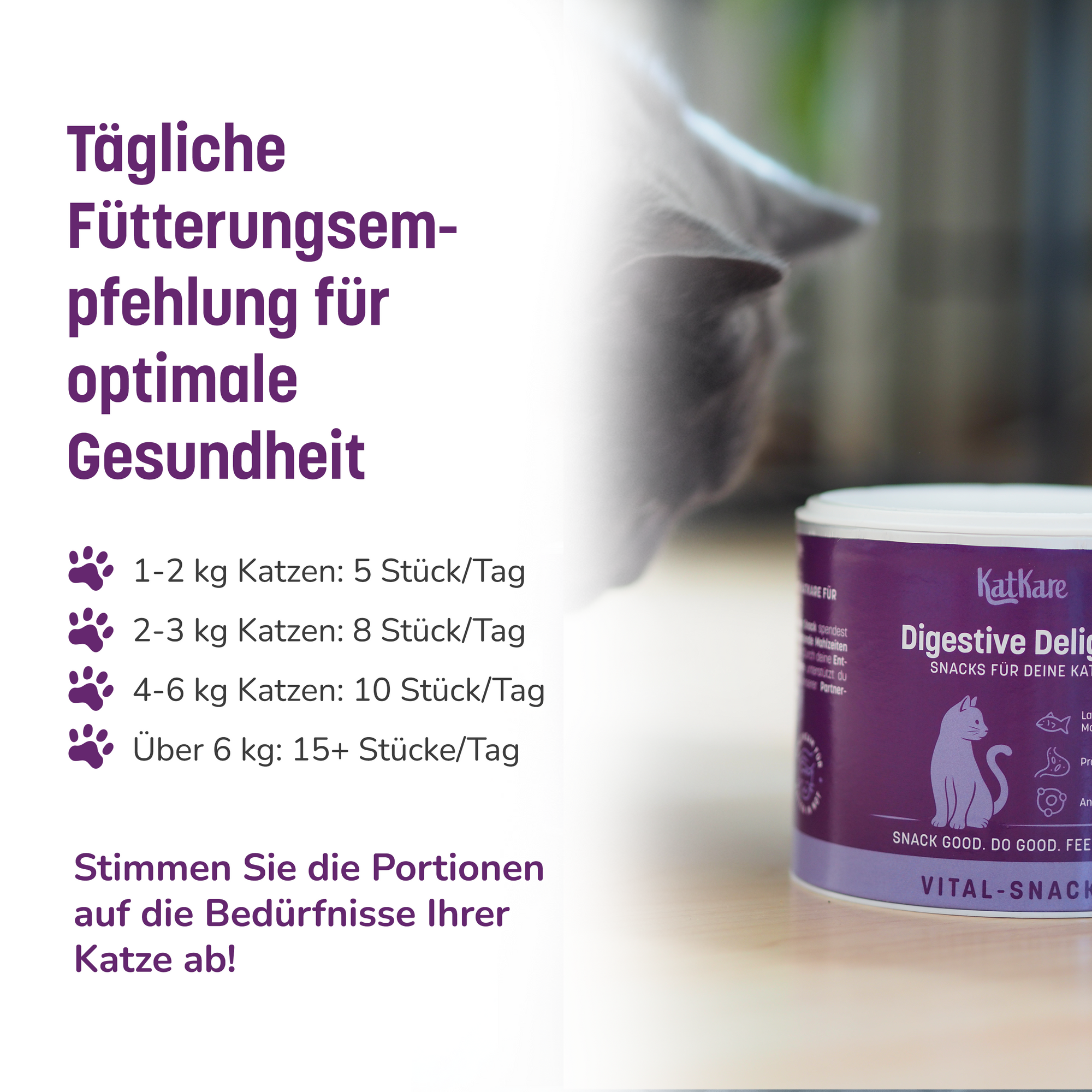 KatKare - Digestive Delights - Vital Snack für die Gesunde Verdauung und Darmflora deiner Katze