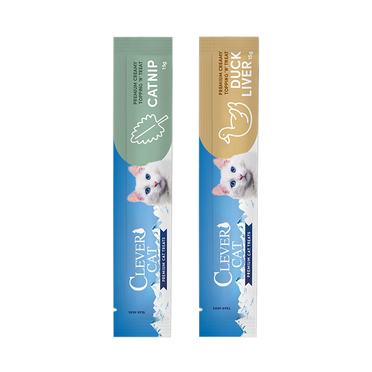 Clever Cat Creamy Snack Katzenminze, Ente &amp; Leber 6 x 15 g