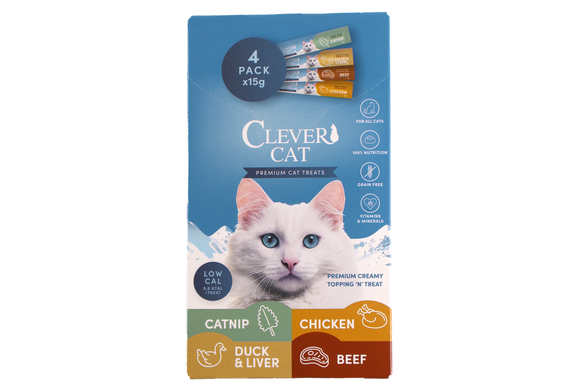 Clever Cat Creamy Snack Mixpack 4 x 15 g – 12 x 4 x 15 g