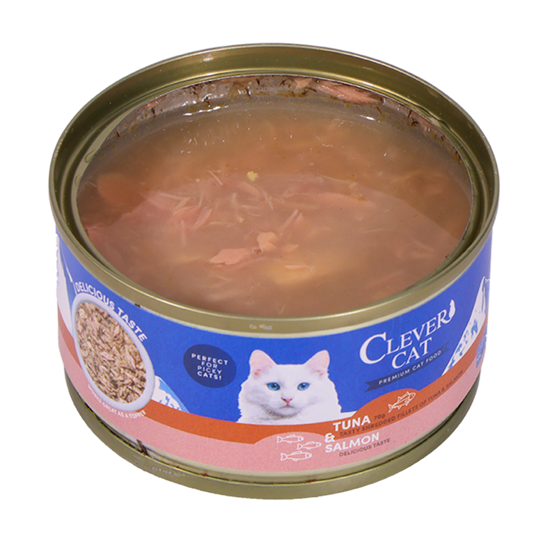 Clever Cat Nassfutter Shredded Thunfisch &amp; Lachs 70 g