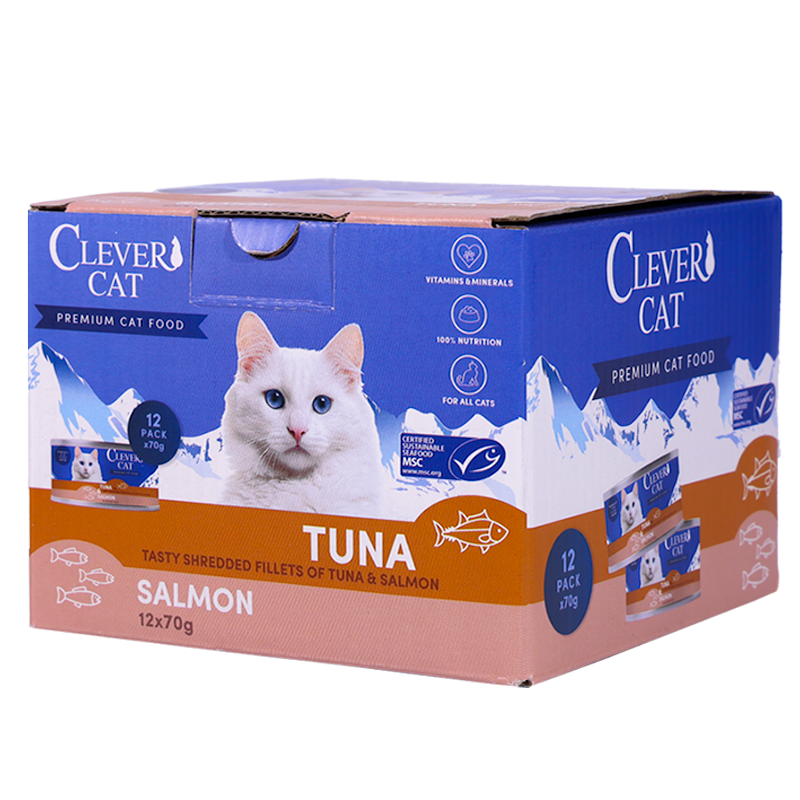 Clever Cat Nassfutter Shredded Thunfisch &amp; Lachs 70 g