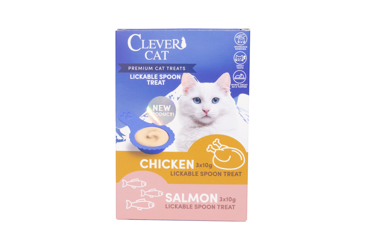 Clever Cat Lickable Spoon Snack Huhn &amp; Lachs 6 x 10 g