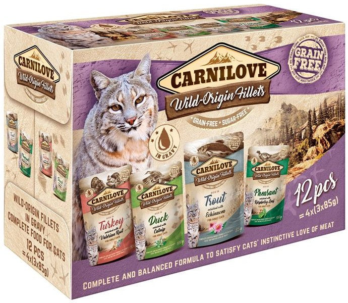 Artikel mit dem Namen Carnilove Cat Ragout Pouch Multipack 12x85g im Shop von zoo.de , dem Onlineshop für nachhaltiges Hundefutter und Katzenfutter.