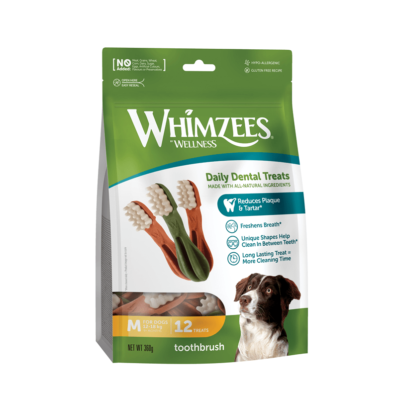Artikel mit dem Namen Whimzees Zahnbürste im Shop von zoo.de , dem Onlineshop für nachhaltiges Hundefutter und Katzenfutter.