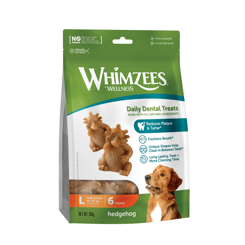 Artikel mit dem Namen Whimzees Igel im Shop von zoo.de , dem Onlineshop für nachhaltiges Hundefutter und Katzenfutter.