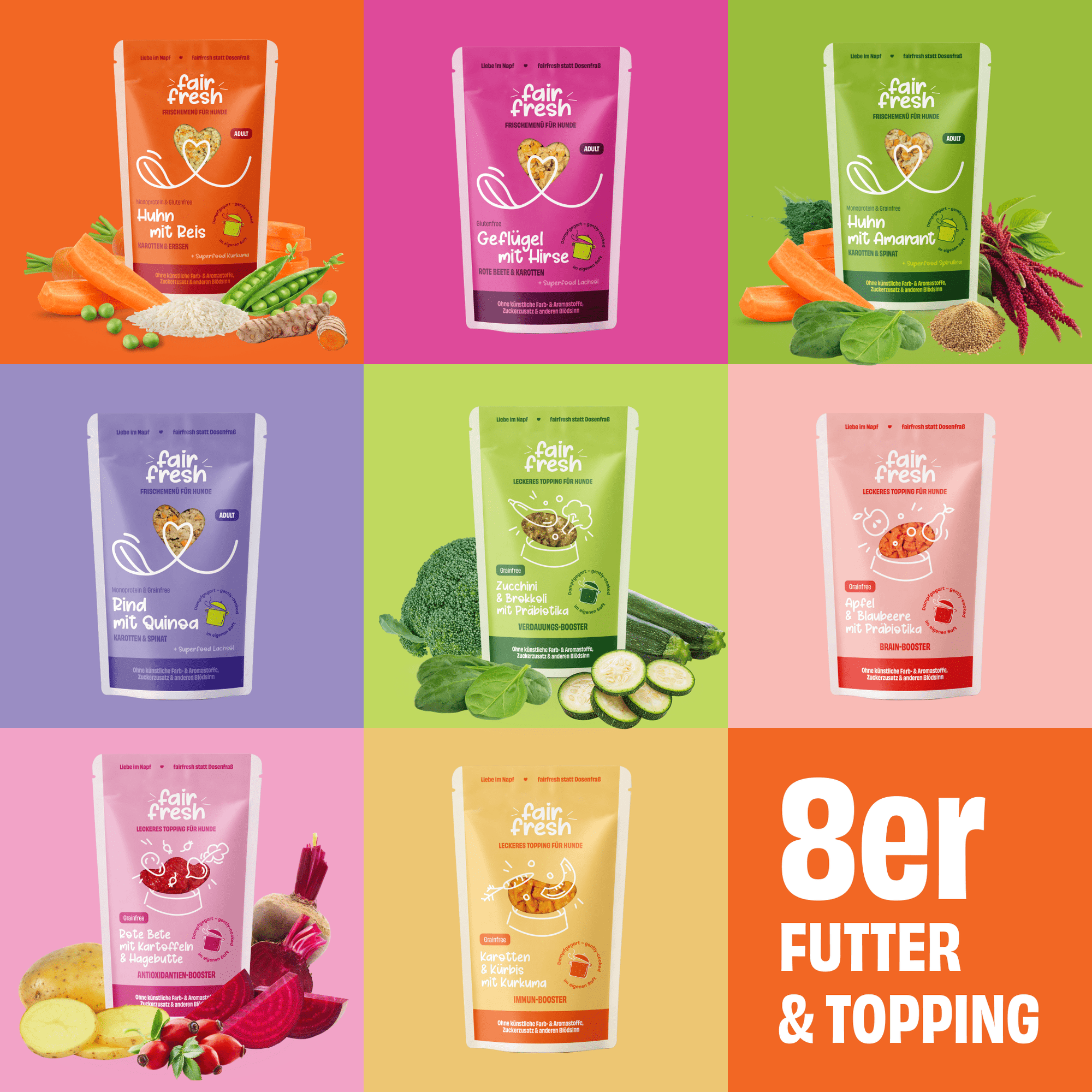 Huhn mit Amaranth, Karotten und Spinat zoo-de