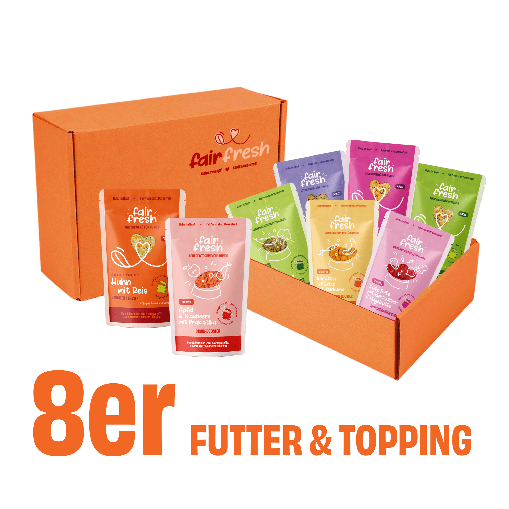 FAiRFRESH Probierpaket Futter + Toppings jede Sorte einmal zoo-de