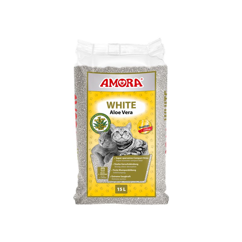 AMORA Katzenstreu White Compact Aloe Vera