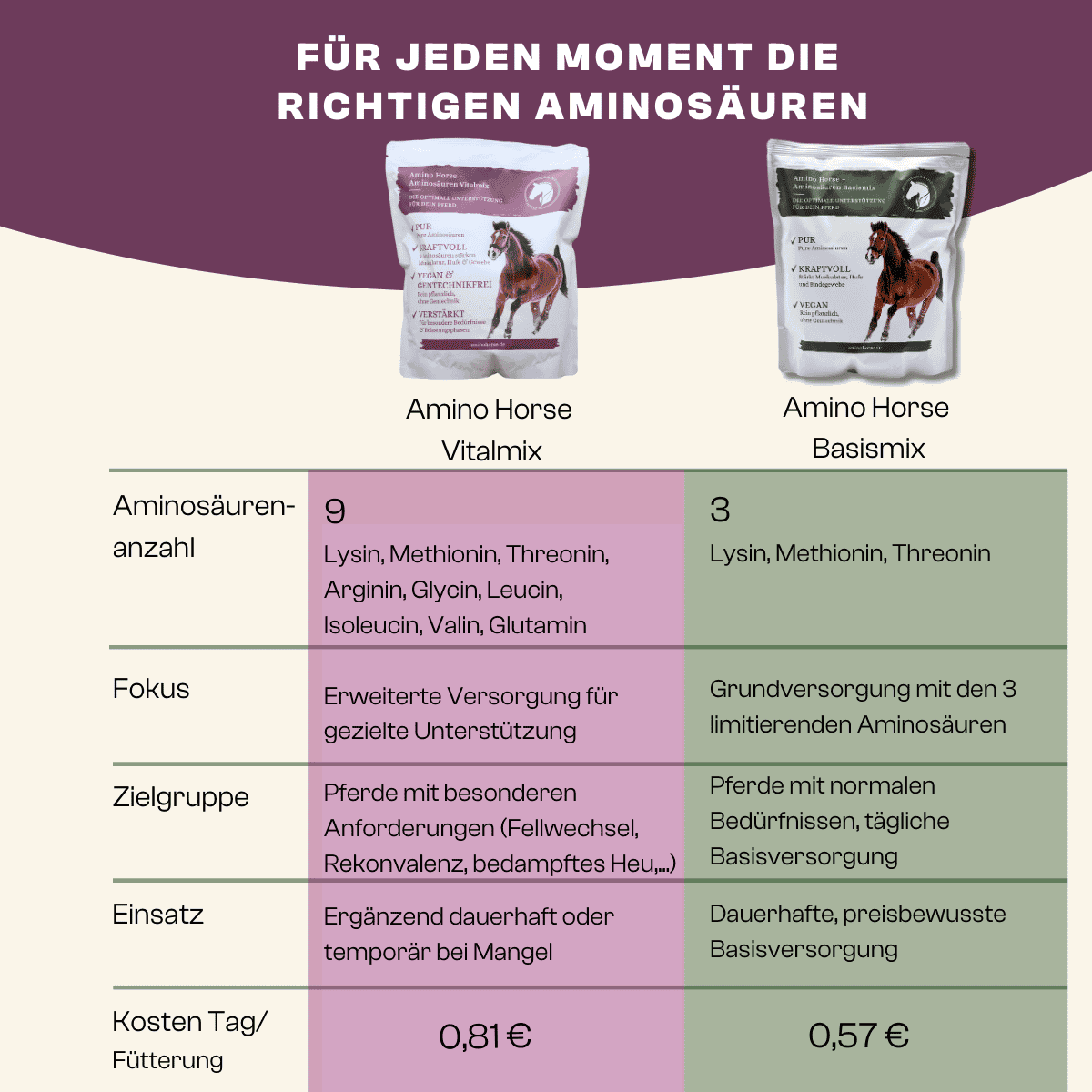 Amino Horse Aminosäuren Vitalmix 650g Monatspackung