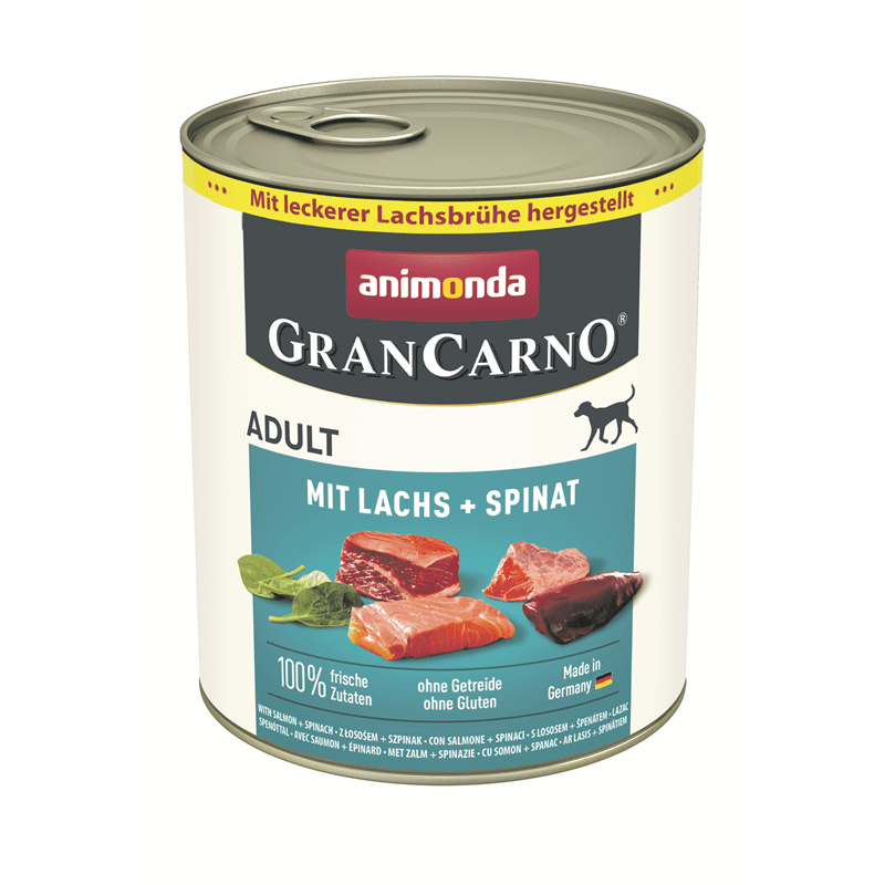 Animonda Dog Dose GranCarno Adult mit Lachs + Spinat, Nassfutter