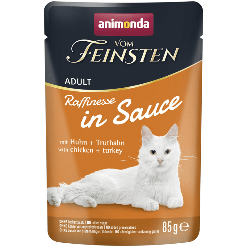 Animonda Vom Feinsten Raffinesse in Sauce Adult mit Huhn + Truthahn, Nassfutter