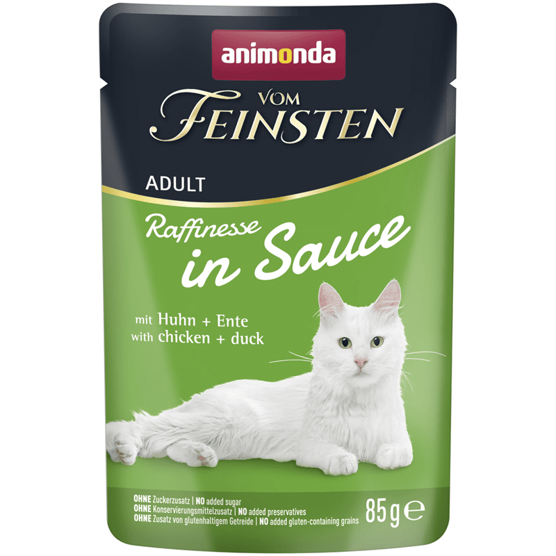 Animonda Vom Feinsten Raffinesse in Sauce Adult mit Huhn + Ente, Nassfutter