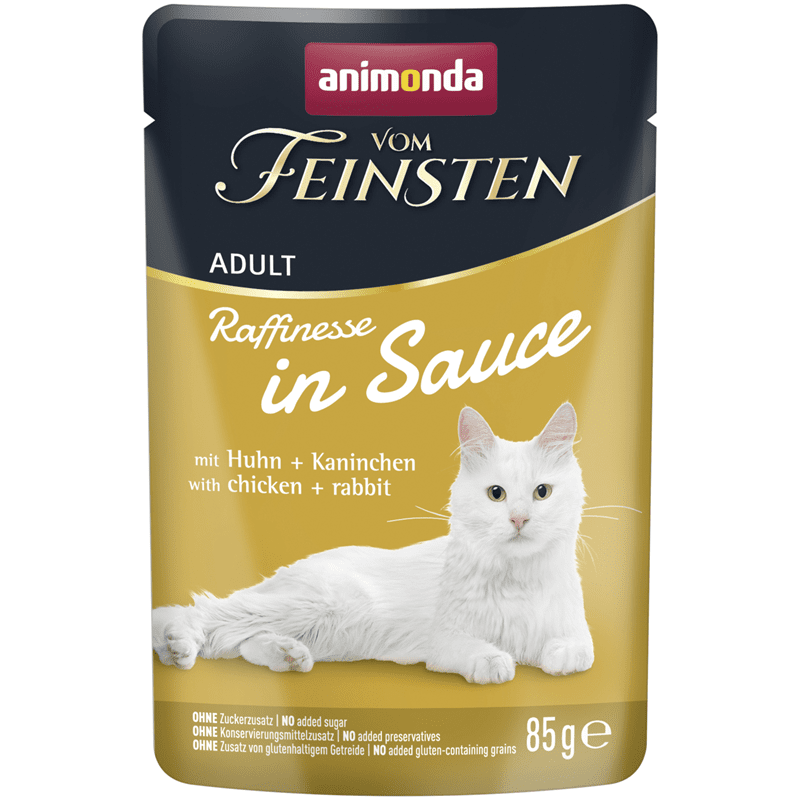Animonda Vom Feinsten Raffinesse in Sauce Adult mit Huhn + Kaninchen, Nassfutter