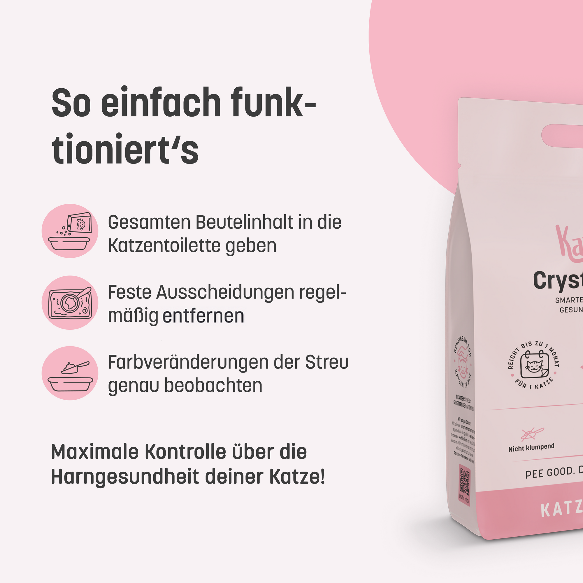 KatKare - Crystal Clean - Smarte Katzenstreu mit Gesundheitsindikator