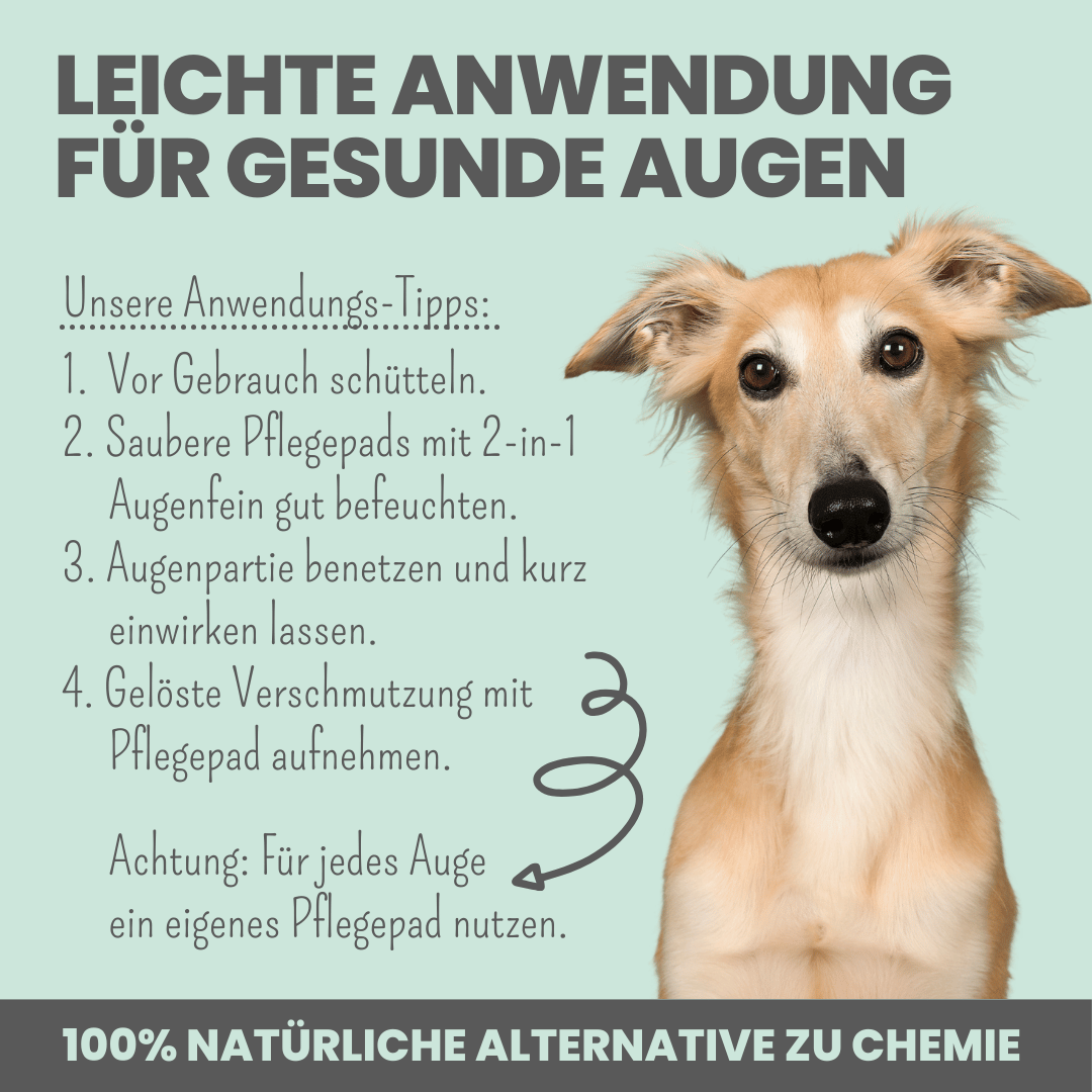 noms+ 2-in-1 Augenfein Reinigung &amp; Pflege für Hunde &amp; Katzen mit kolloidalem Silber