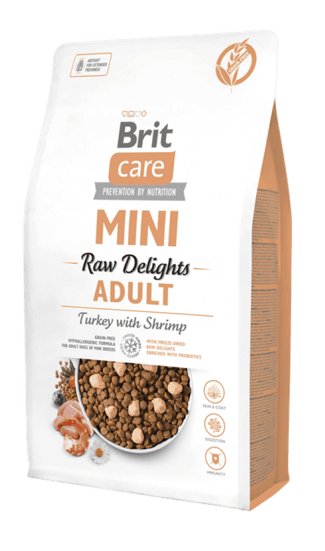 BRIT Care Mini Grainfree Hund Trockenfutter Raw Delights Turkey with Shrimp - 2 kg