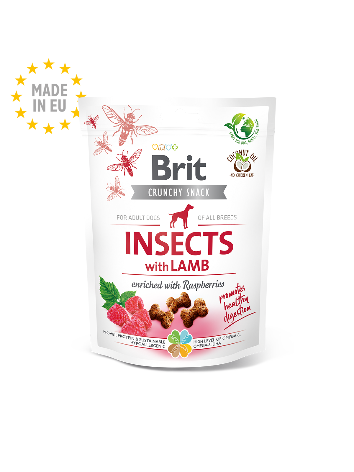 BRIT Crunchy Cracker Hund Insects with Lamb enriched with Raspberries