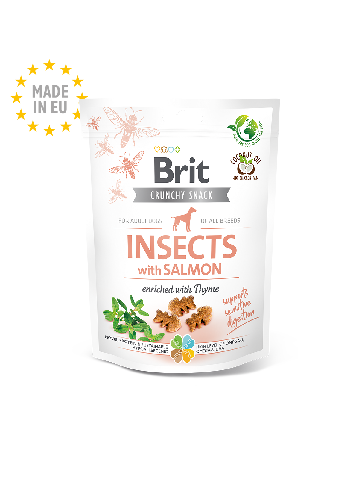 BRIT Crunchy Cracker Hund Insects with Salmon enriched with Thyme