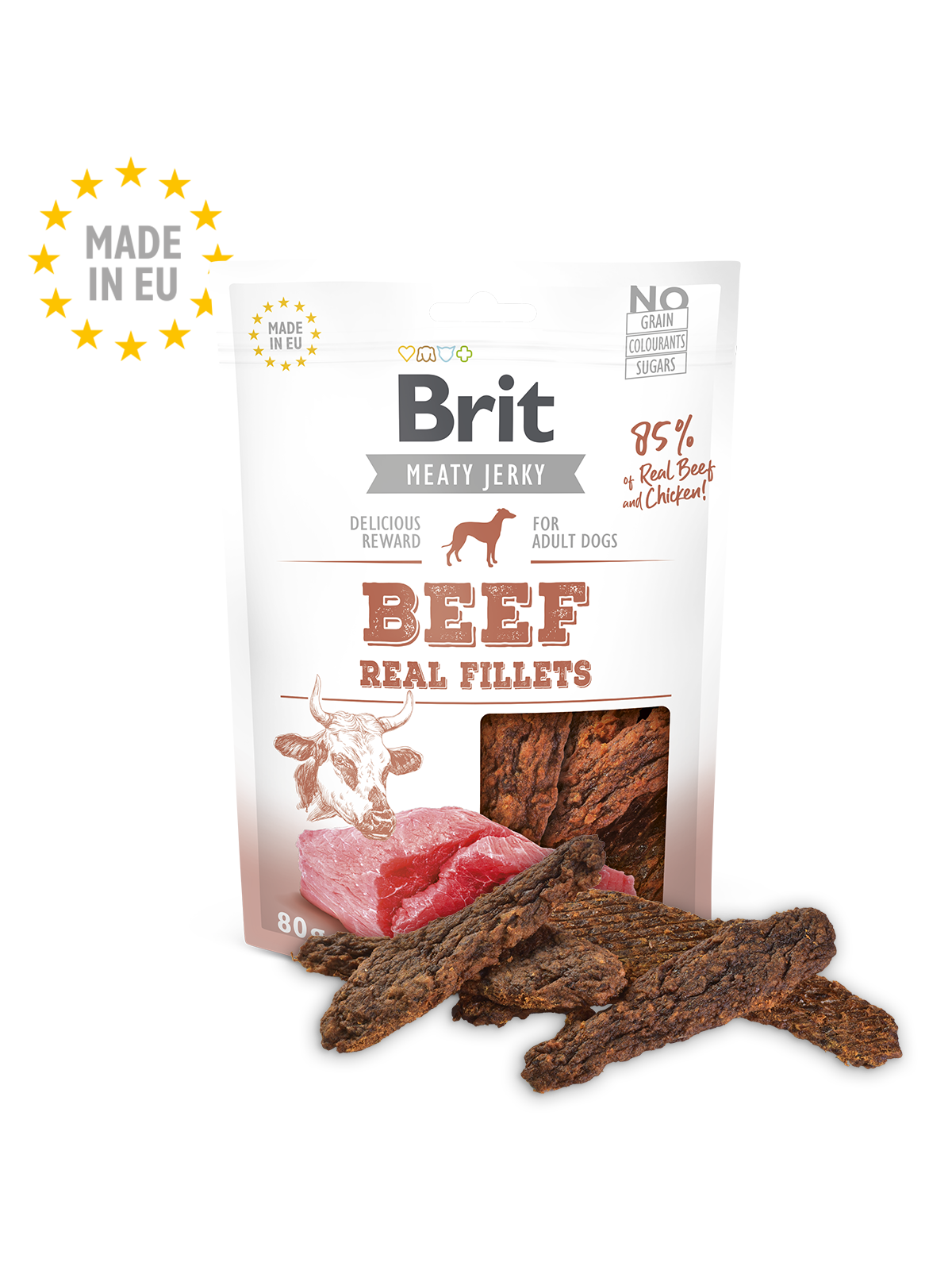 BRIT Meaty Jerkys Hund Beef Fillets - Rinderfilets