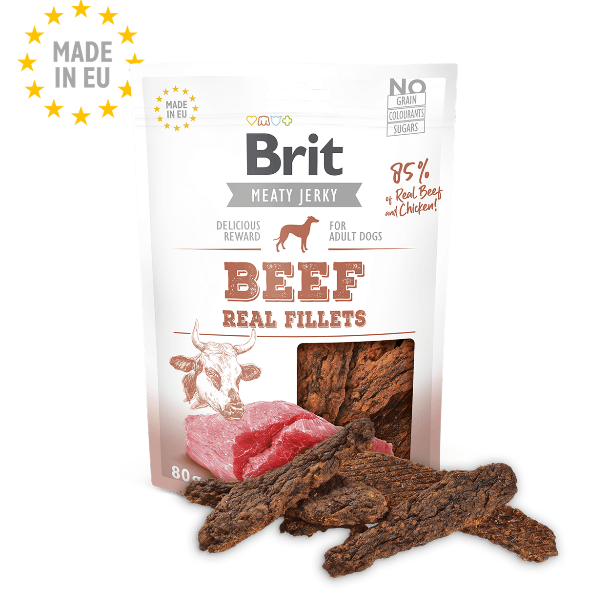 BRIT Meaty Jerkys Hund Beef Fillets - Rinderfilets