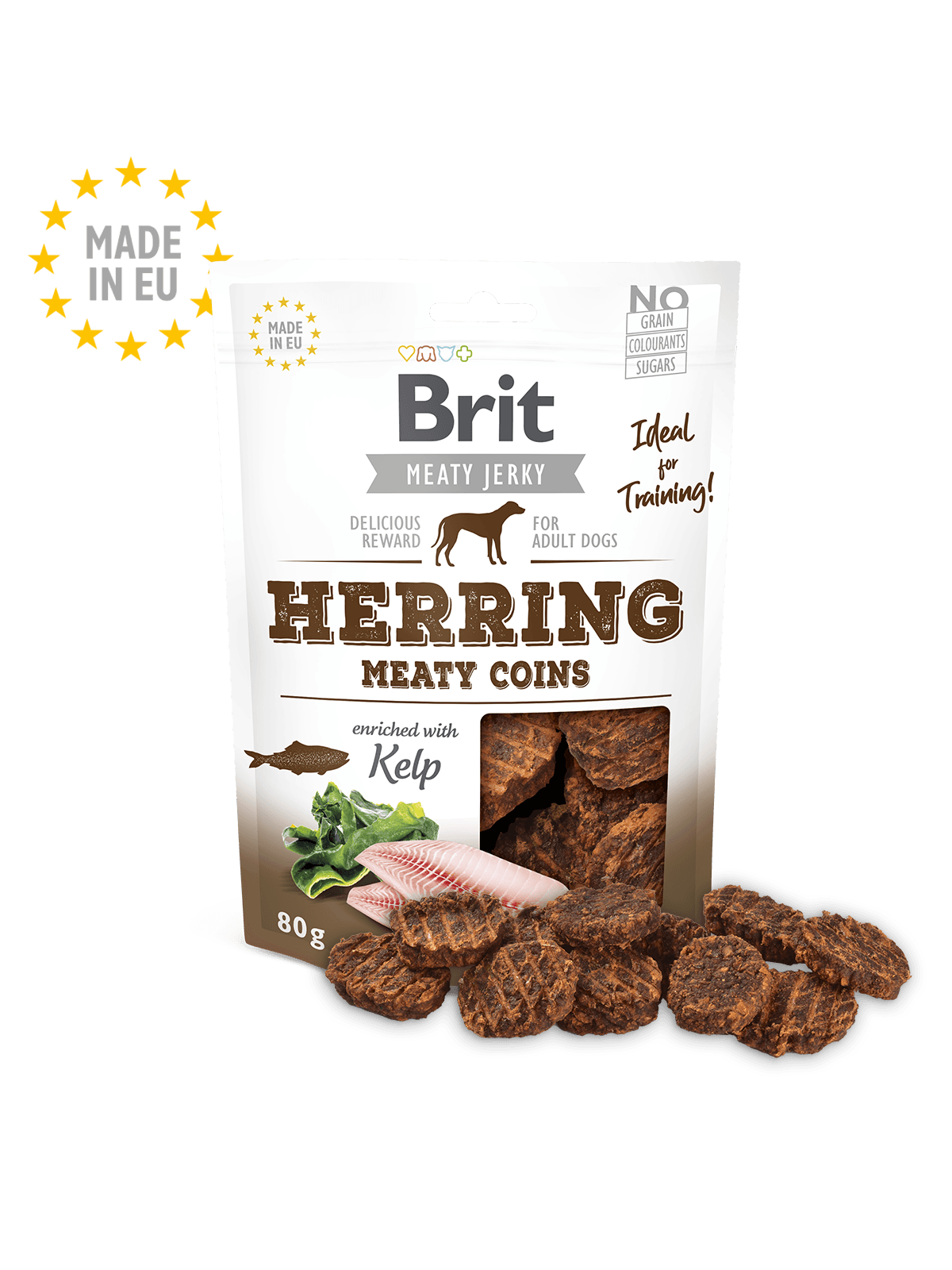 BRIT Meaty Jerkys Hund Herring Meaty Coins - Hering + Seetang