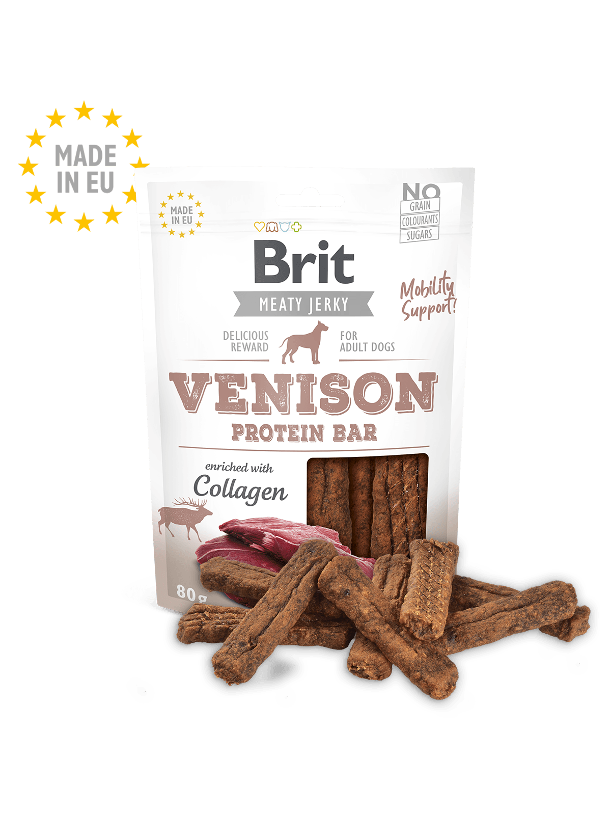 BRIT Meaty Jerkys Hund Venison Protein Bar - Hirsch Protein-Riegel