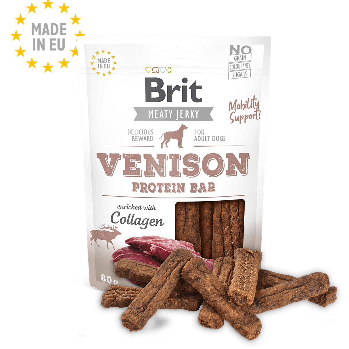 BRIT Meaty Jerkys Hund Venison Protein Bar - Hirsch Protein-Riegel