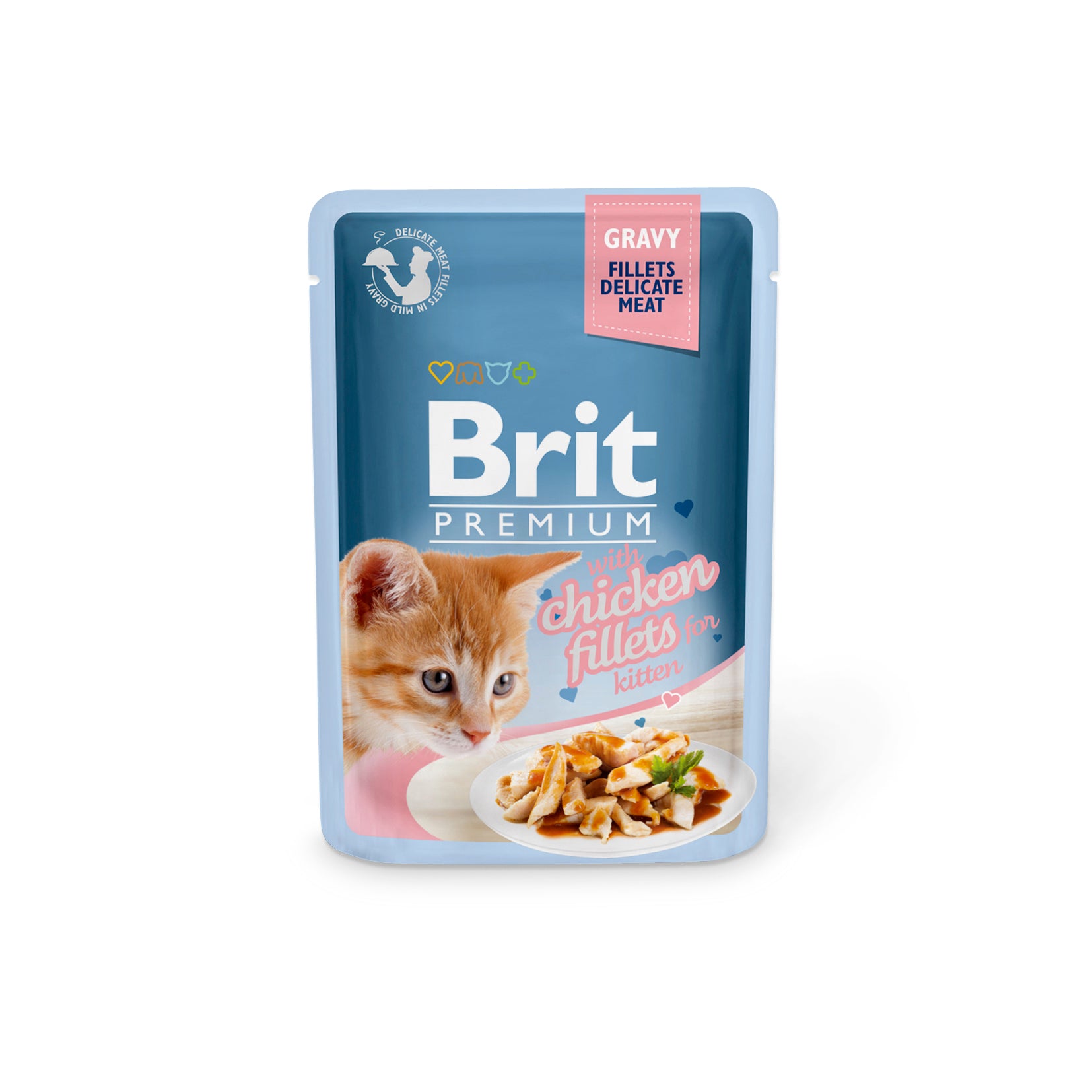 BRIT Premium by Nature Cat Delicate Fillets in Gravy with Chicken for Kitten, Nassfutter