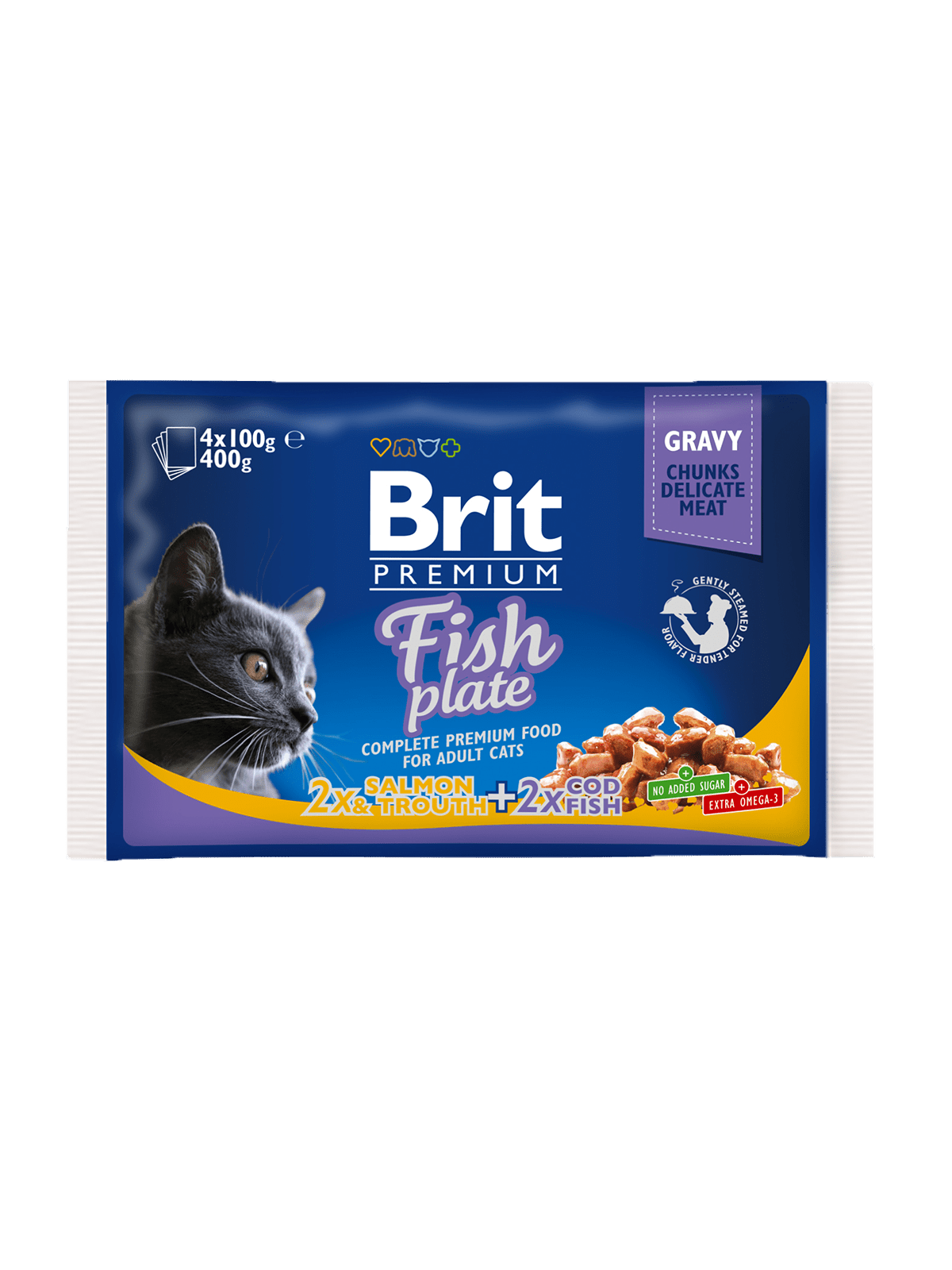 BRIT Premium Cat Fish Plate 4 x 100 g
