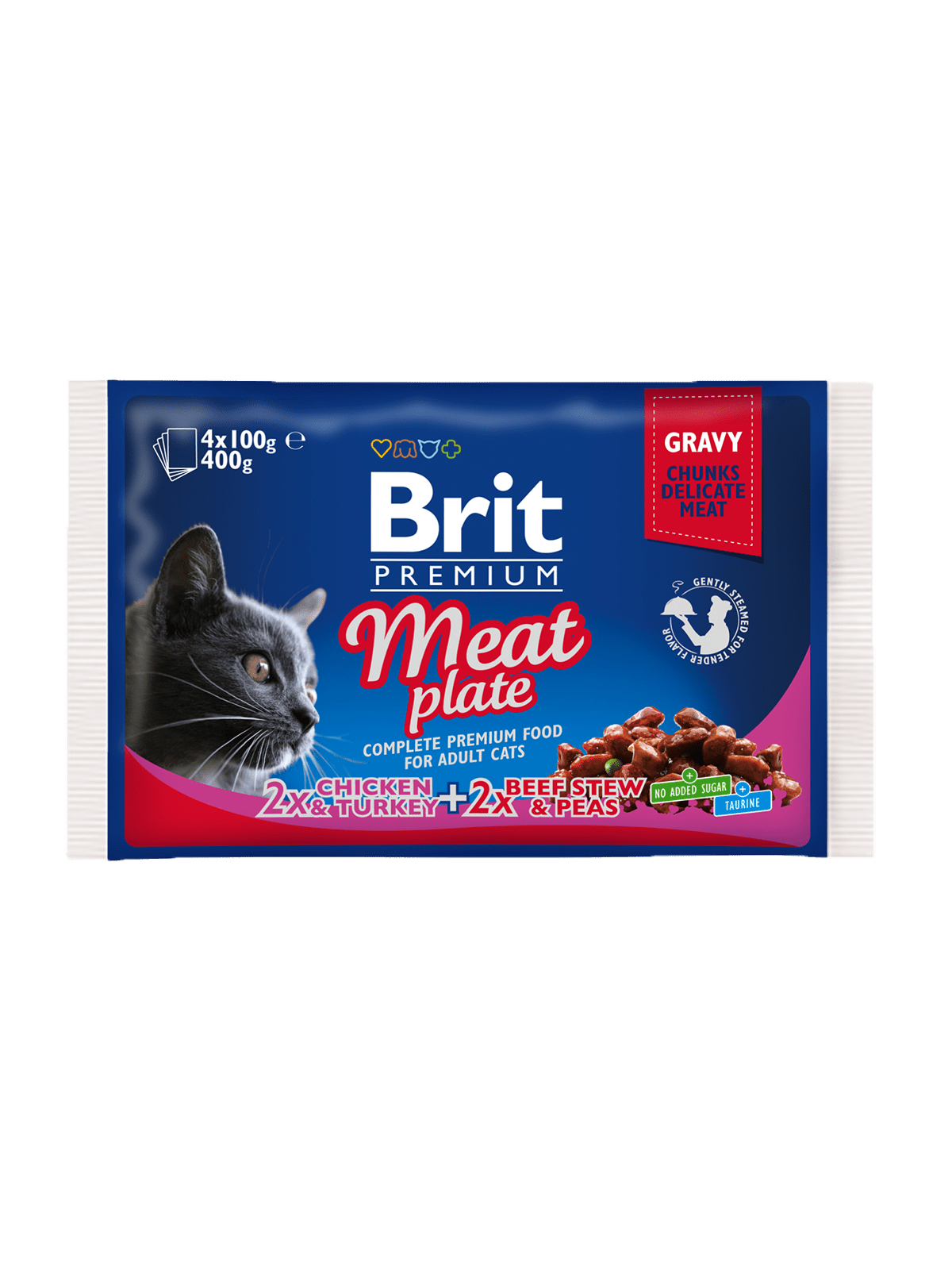 BRIT Premium Cat Meat Plate 4 x 100 g