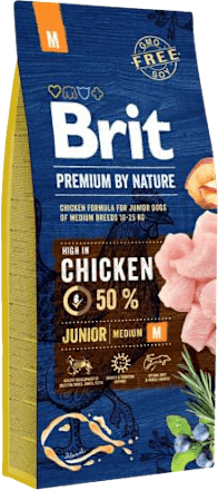 BRIT Premium by Nature Dog Junior M 15 kg
