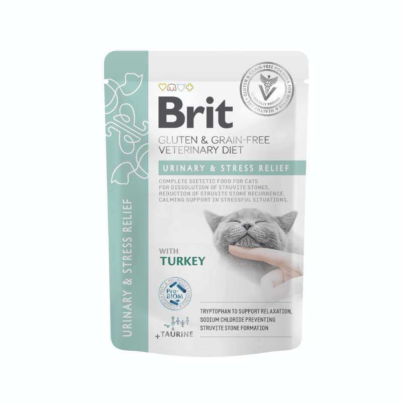 Brit Veterinary Diet Cat Urinary and Stress Relief Fillets 12 x 85 g
