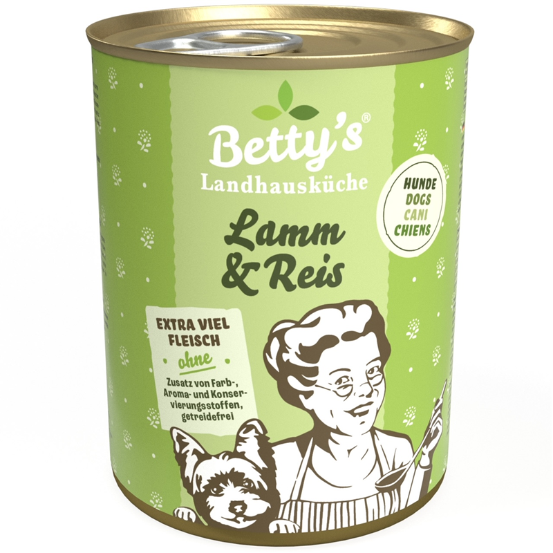 Artikel mit dem Namen Betty's Landhausküche Hund: Lamm & Reis im Shop von zoo.de , dem Onlineshop für nachhaltiges Hundefutter und Katzenfutter.