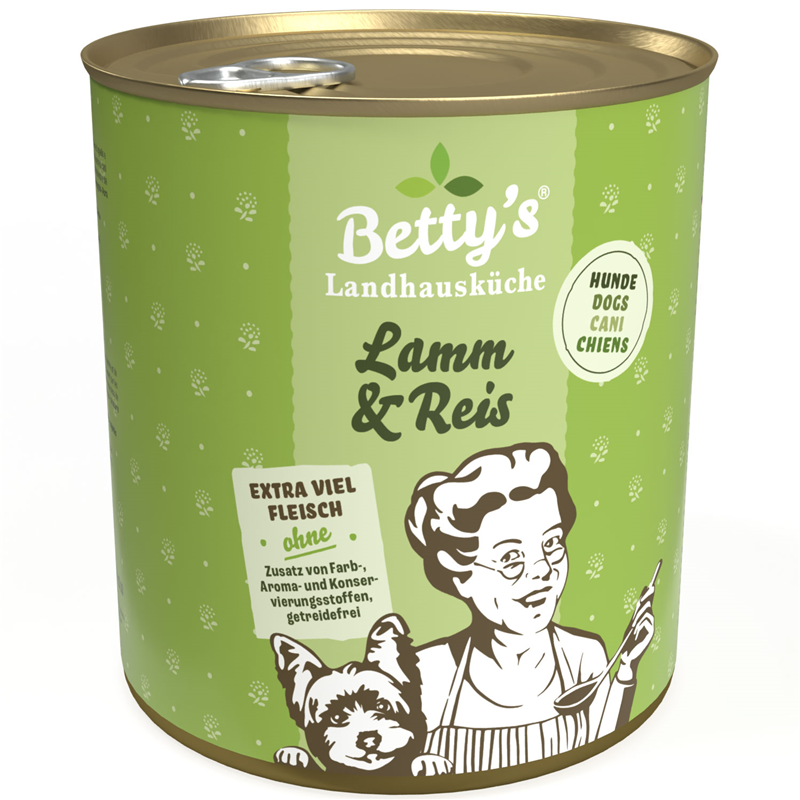 Artikel mit dem Namen Betty's Landhausküche Hund: Lamm & Reis im Shop von zoo.de , dem Onlineshop für nachhaltiges Hundefutter und Katzenfutter.