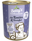 Artikel mit dem Namen Betty's Landhausküche Hund: Rentier & Kartoffel im Shop von zoo.de , dem Onlineshop für nachhaltiges Hundefutter und Katzenfutter.