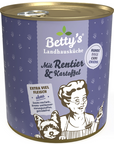 Artikel mit dem Namen Betty's Landhausküche Hund: Rentier & Kartoffel im Shop von zoo.de , dem Onlineshop für nachhaltiges Hundefutter und Katzenfutter.