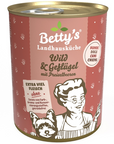 Artikel mit dem Namen Betty's Landhausküche Hund: Wild & Geflügel im Shop von zoo.de , dem Onlineshop für nachhaltiges Hundefutter und Katzenfutter.