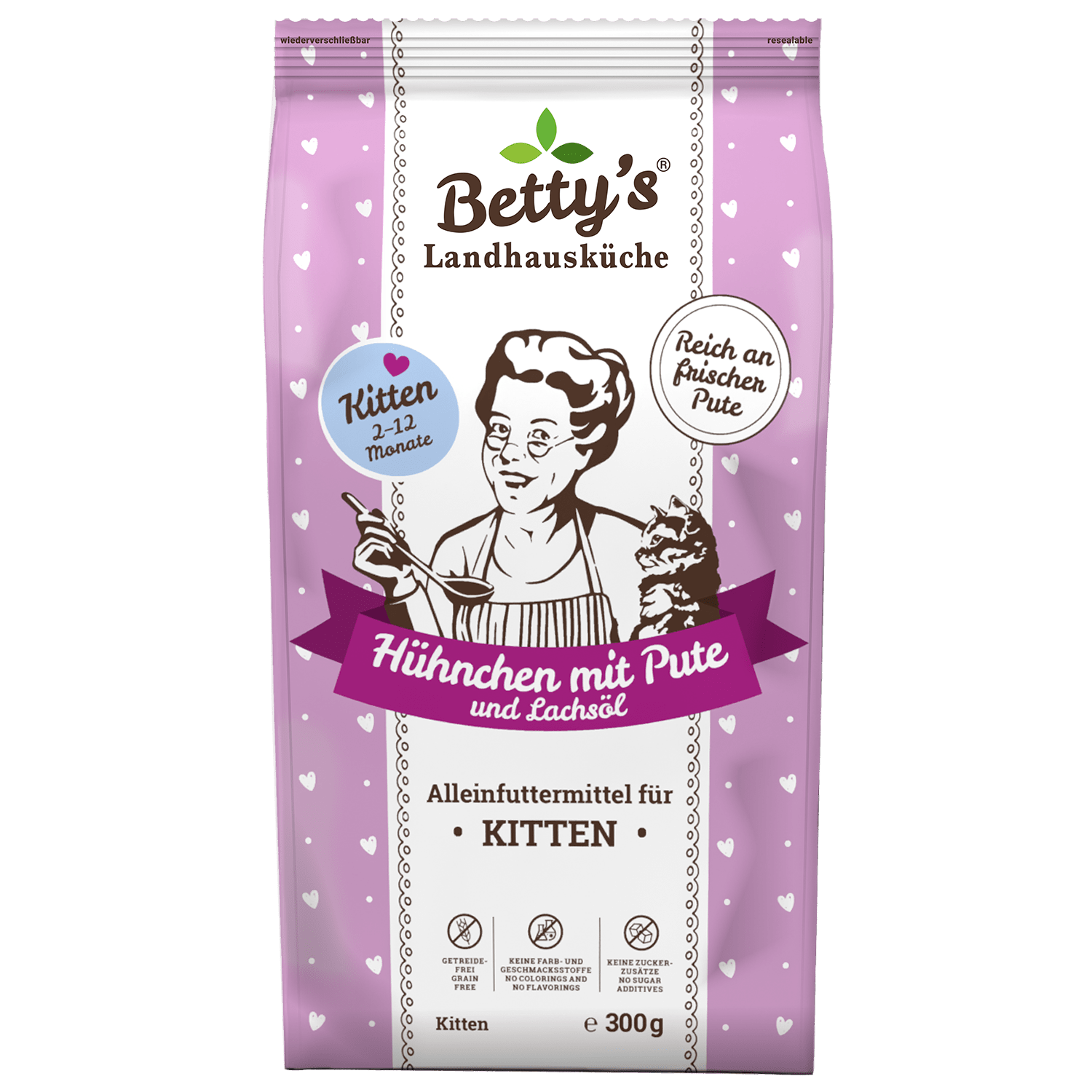 Betty's Landhausküche Katze Kitten Trockenfutter Hühnchen mit Pute