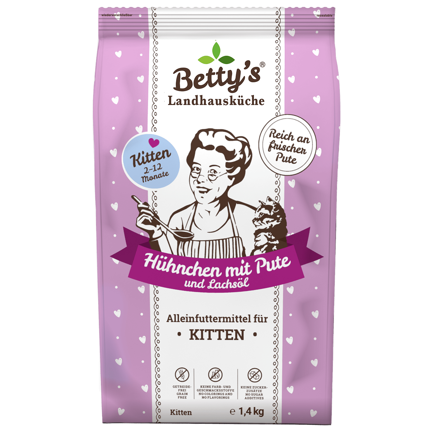 Betty's Landhausküche Katze Kitten Trockenfutter Hühnchen mit Pute
