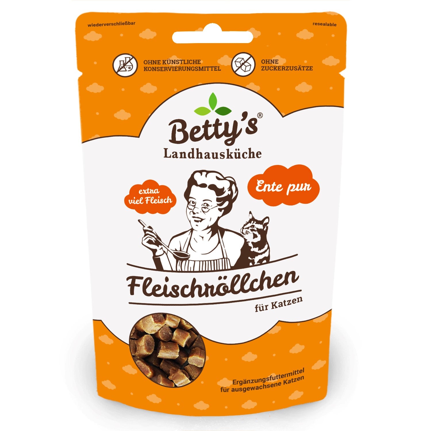 Betty´s Landhausküche Fleischröllchen Ente pur Katzensnack, 50-g-Beutel