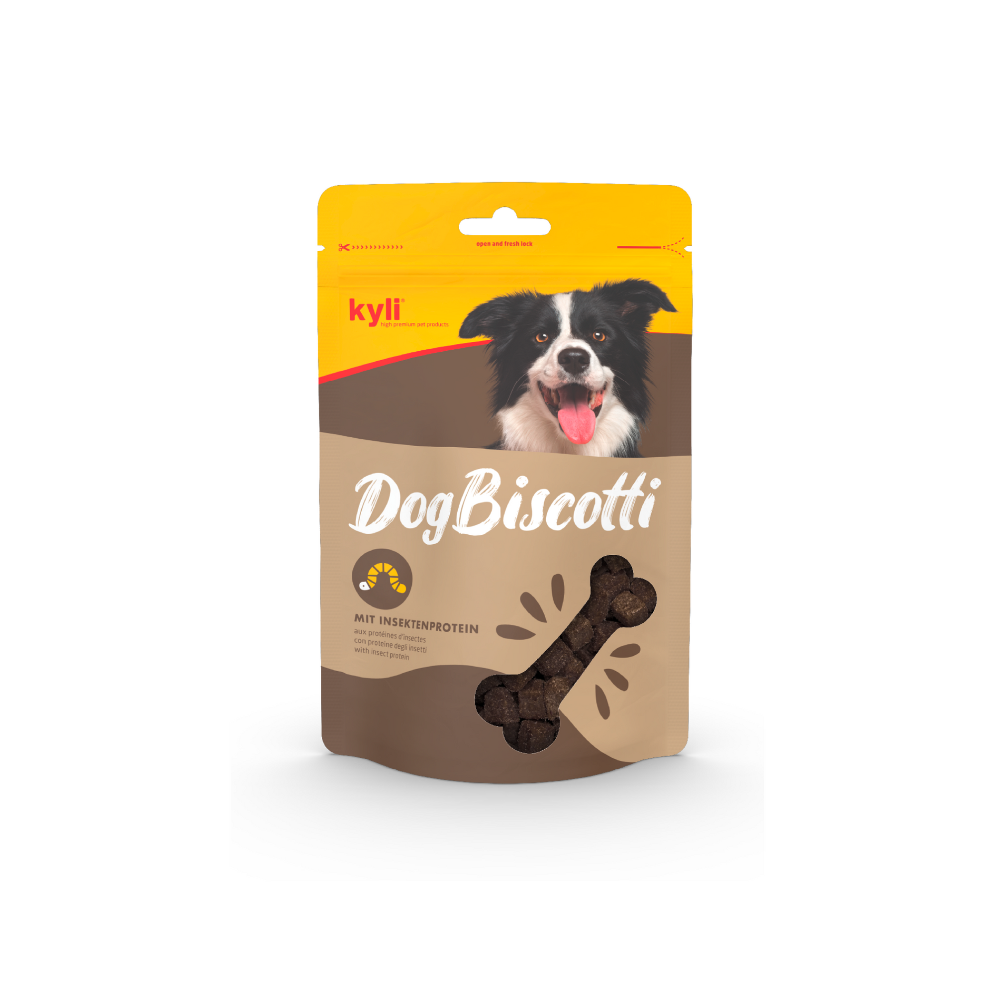 Artikel mit dem Namen kyli DogBiscotti mit Insektenprotein im Shop von zoo.de , dem Onlineshop für nachhaltiges Hundefutter und Katzenfutter.
