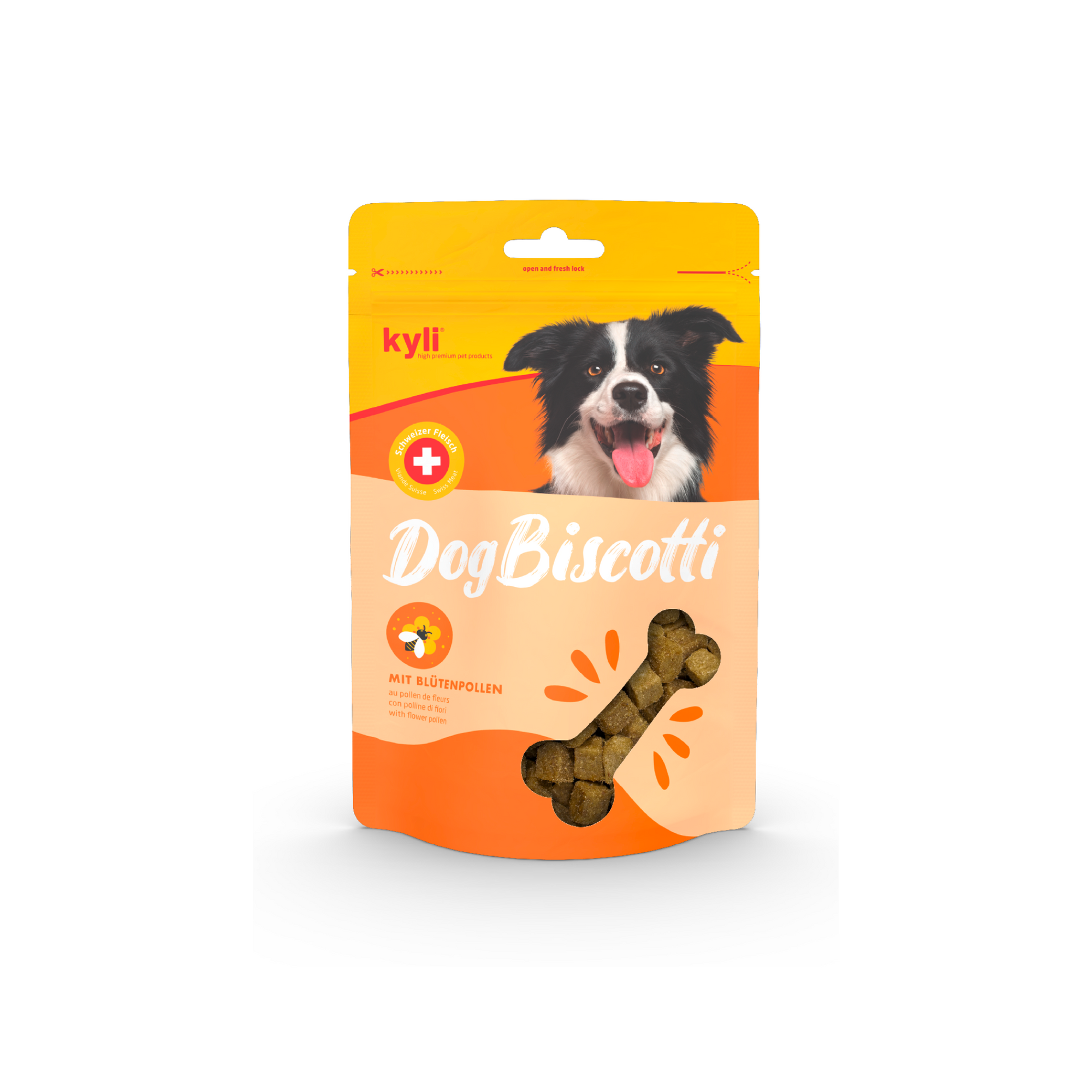 Artikel mit dem Namen kyli DogBiscotti mit Blütenpollen im Shop von zoo.de , dem Onlineshop für nachhaltiges Hundefutter und Katzenfutter.