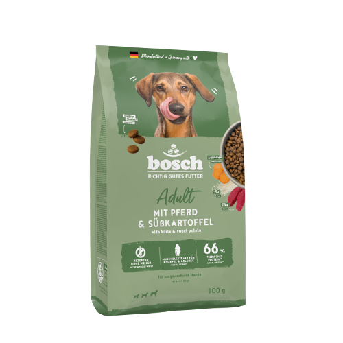 bosch HPC Adult Hundetrockenfutter mit Pferd und Süßkartoffel, 800-g-Beutel