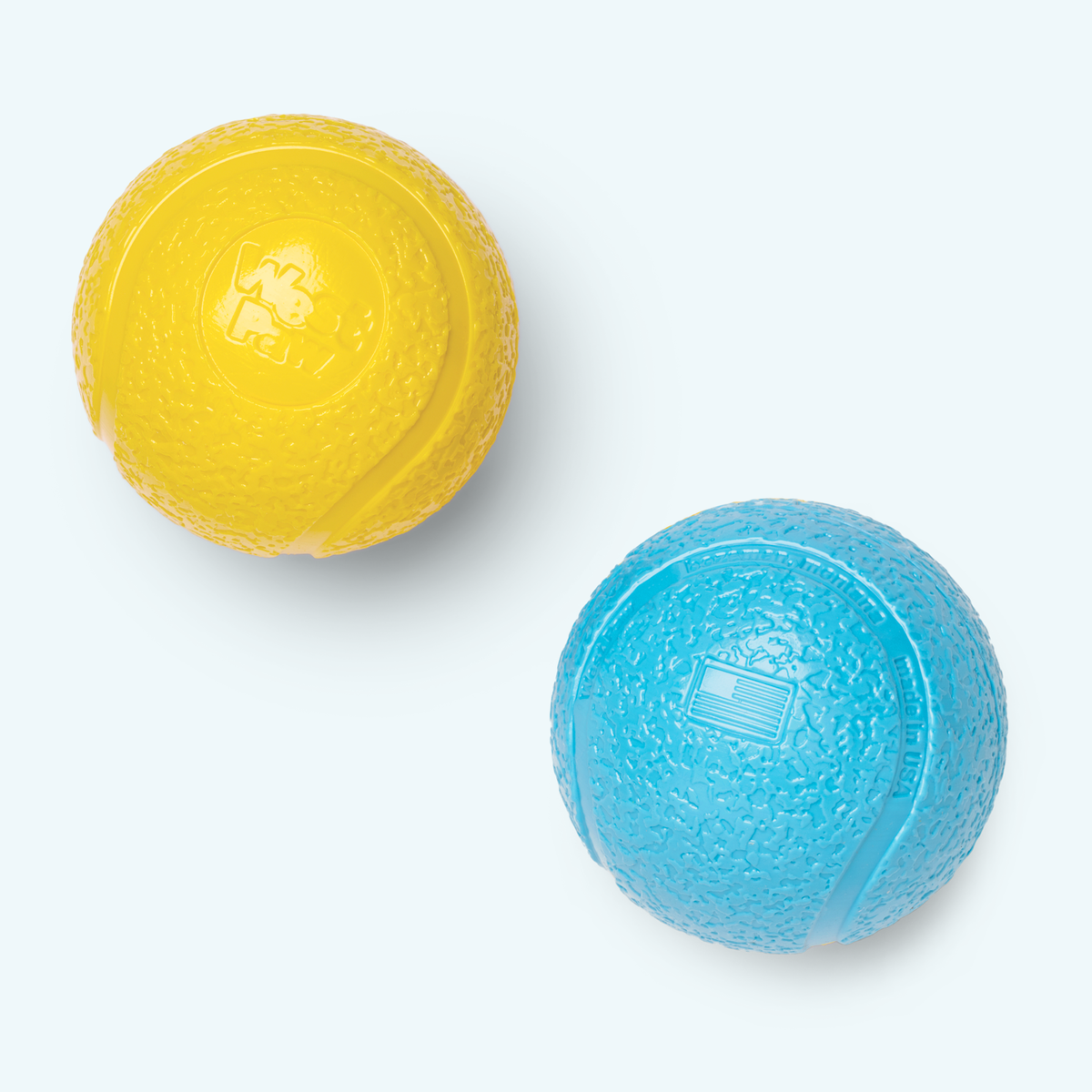 West Paw Boundr Zogoflex Ball 2er-Pack – Blau/Gelb
